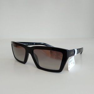 Prada SPR 04V 1AB-500 Rectangle Black Sunglasses Grey Lenses 57mm
